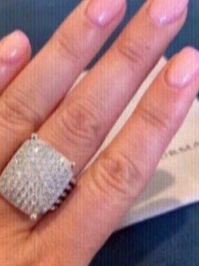 David Yurman Silver Diamond Ring sz7